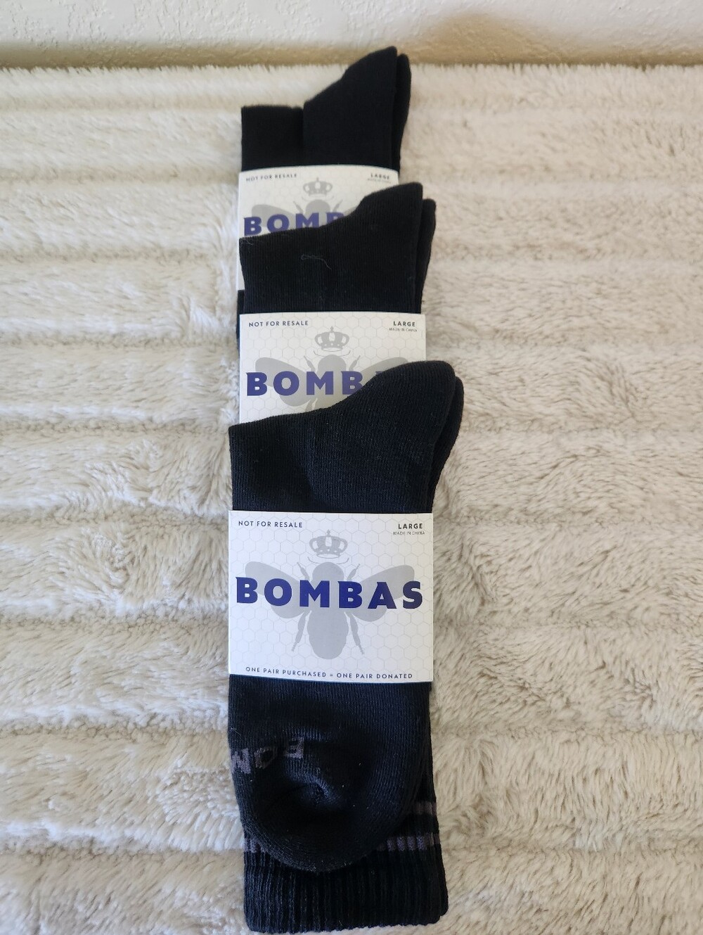 Bombas Black Men's Calf Crew Socks - Triple Pack (3 Pair)